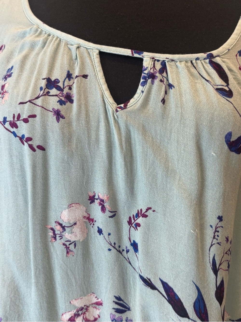 Arizona Jean Company Mint Floral Cold-Shoulder Crop Top - Picture 5 of 12